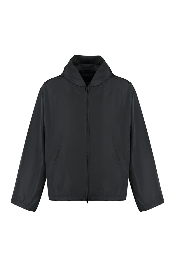 Technical fabric hooded full-zip jacket-0